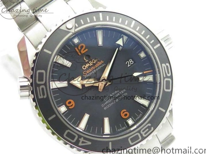 0508 Planet Ocean Pro 45mm OMF 1:1 Best Edition Orange Marker On SS Bracelet A8500 (Black Balance Wheel) Durable 8141